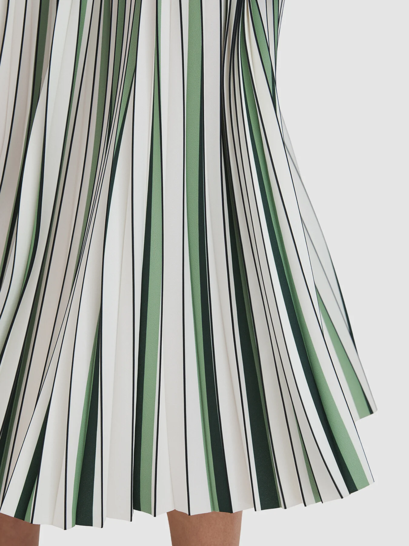 Saige Pleated Striped Midi Skirt - Image 4