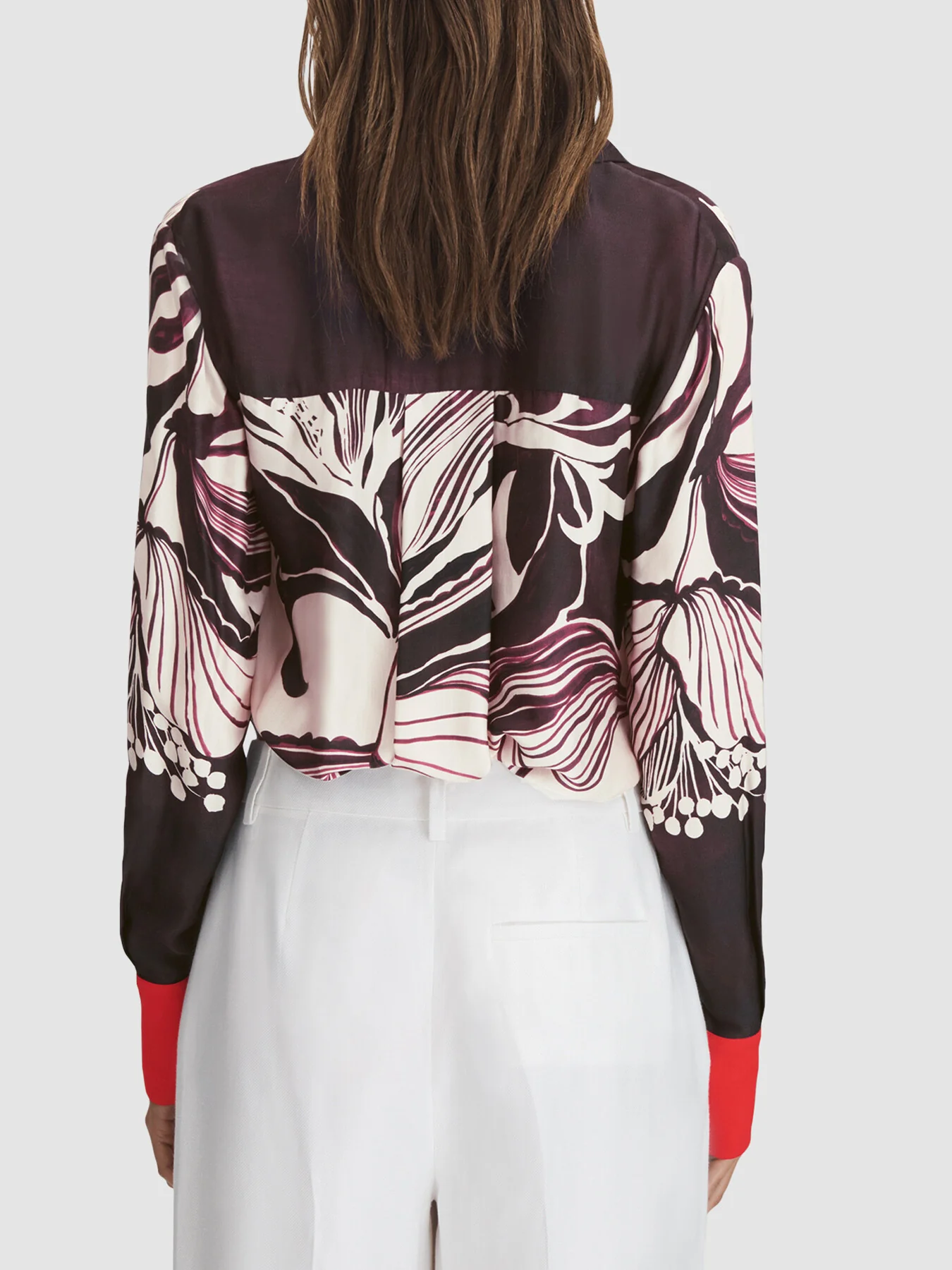 Kari Printed High-Low Button-Through Shirt - Image 3