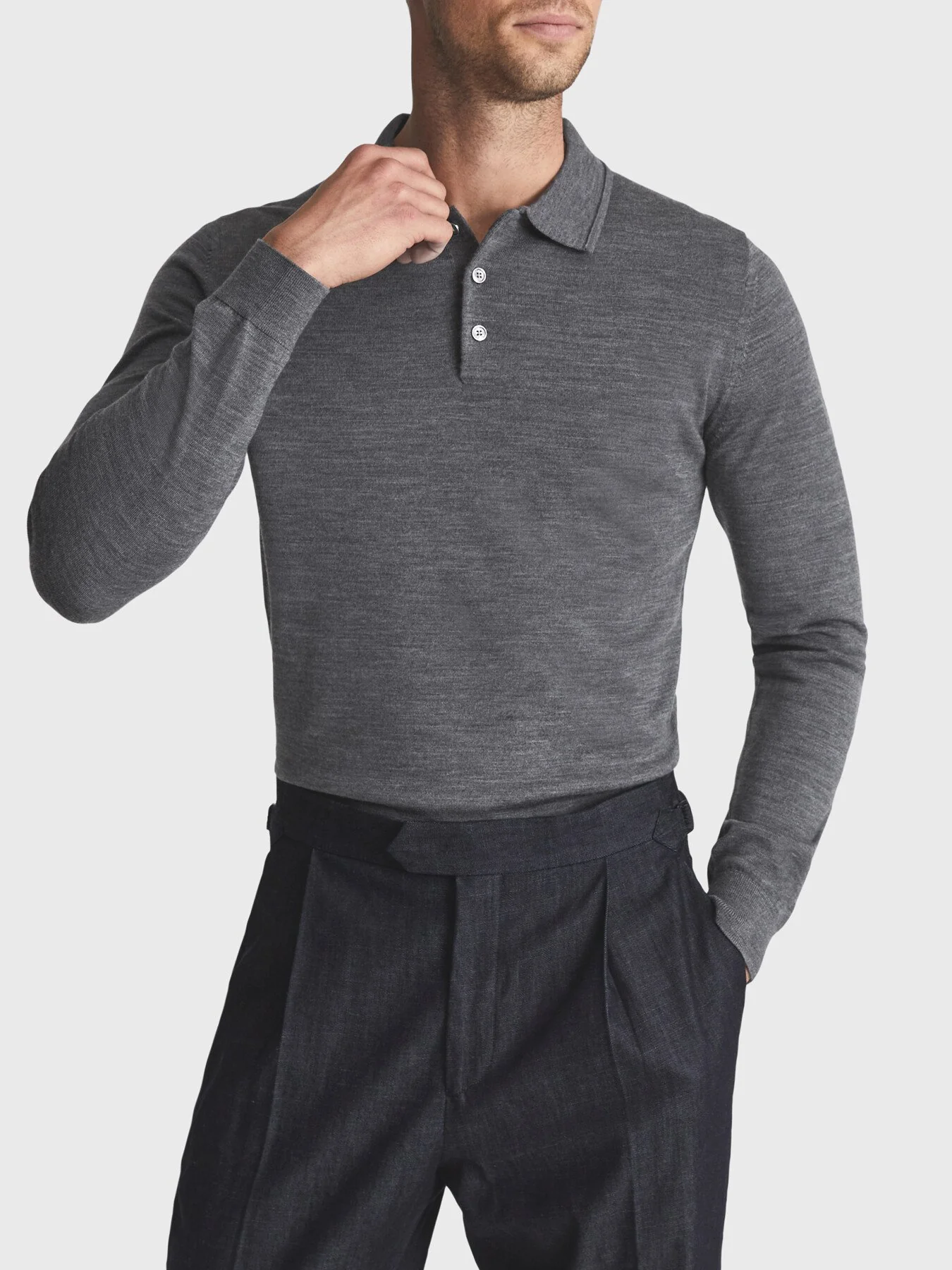 Trafford Merino Wool Polo Shirt - Image 2