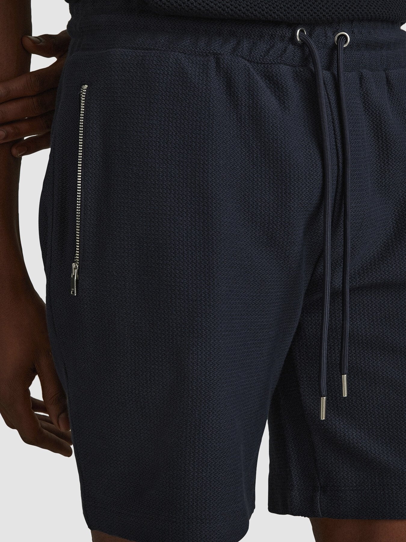Hester Textured Cotton Drawstring Shorts - Image 3