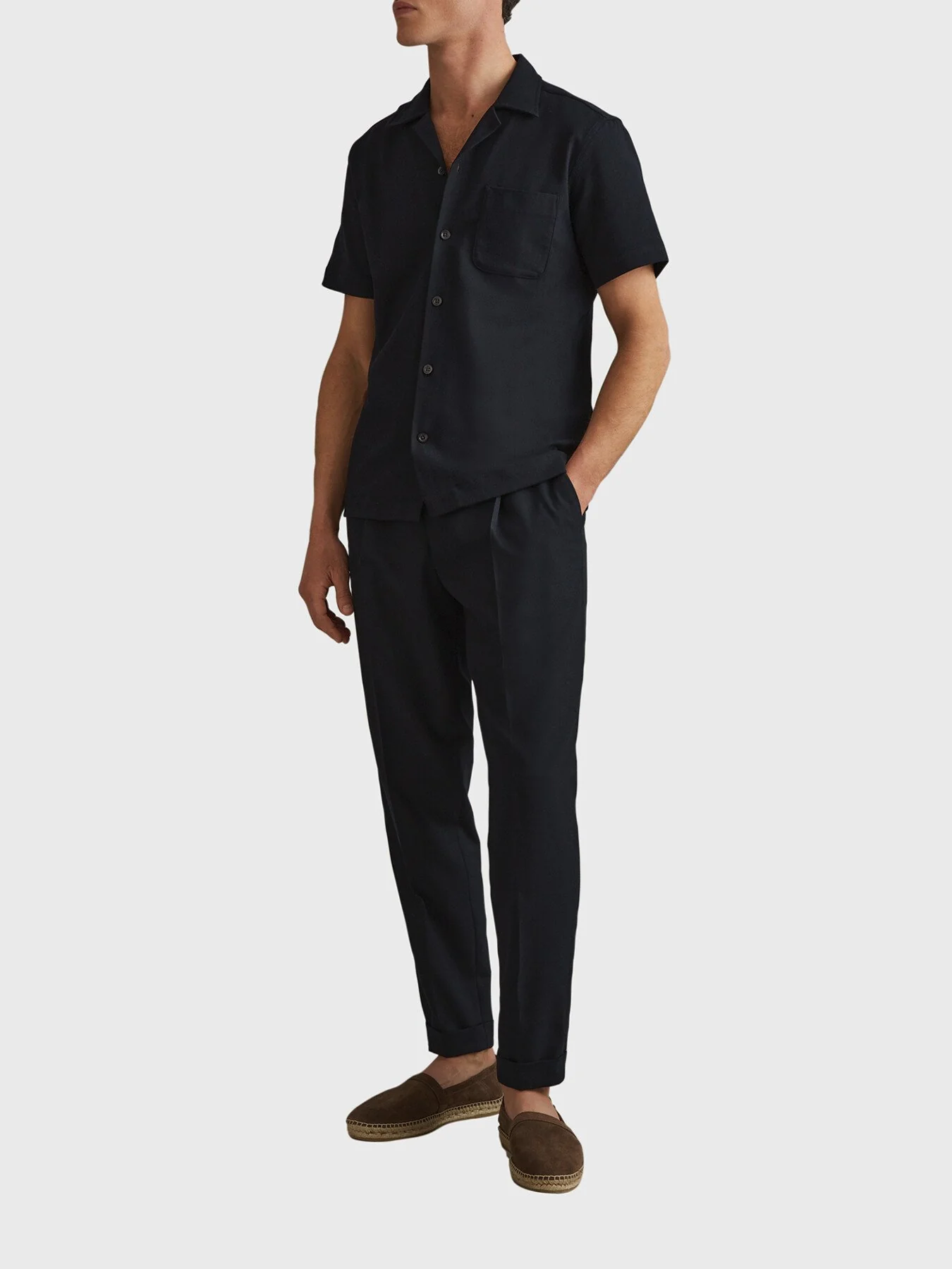 Nitus Herringbone Cuban Collar Shirt - Image 2