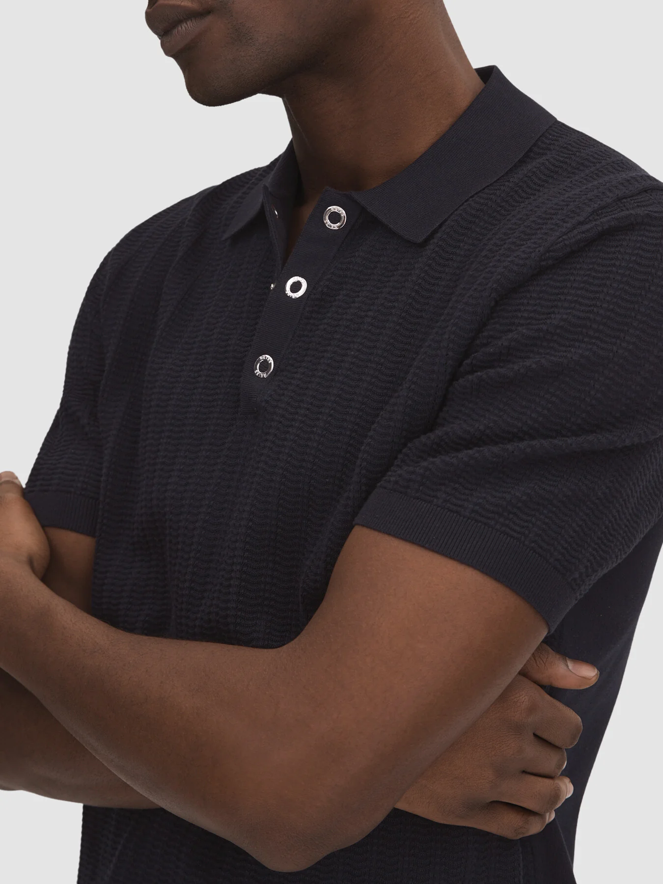 Pascoe Textured Modal Blend Polo Shirt - Image 3
