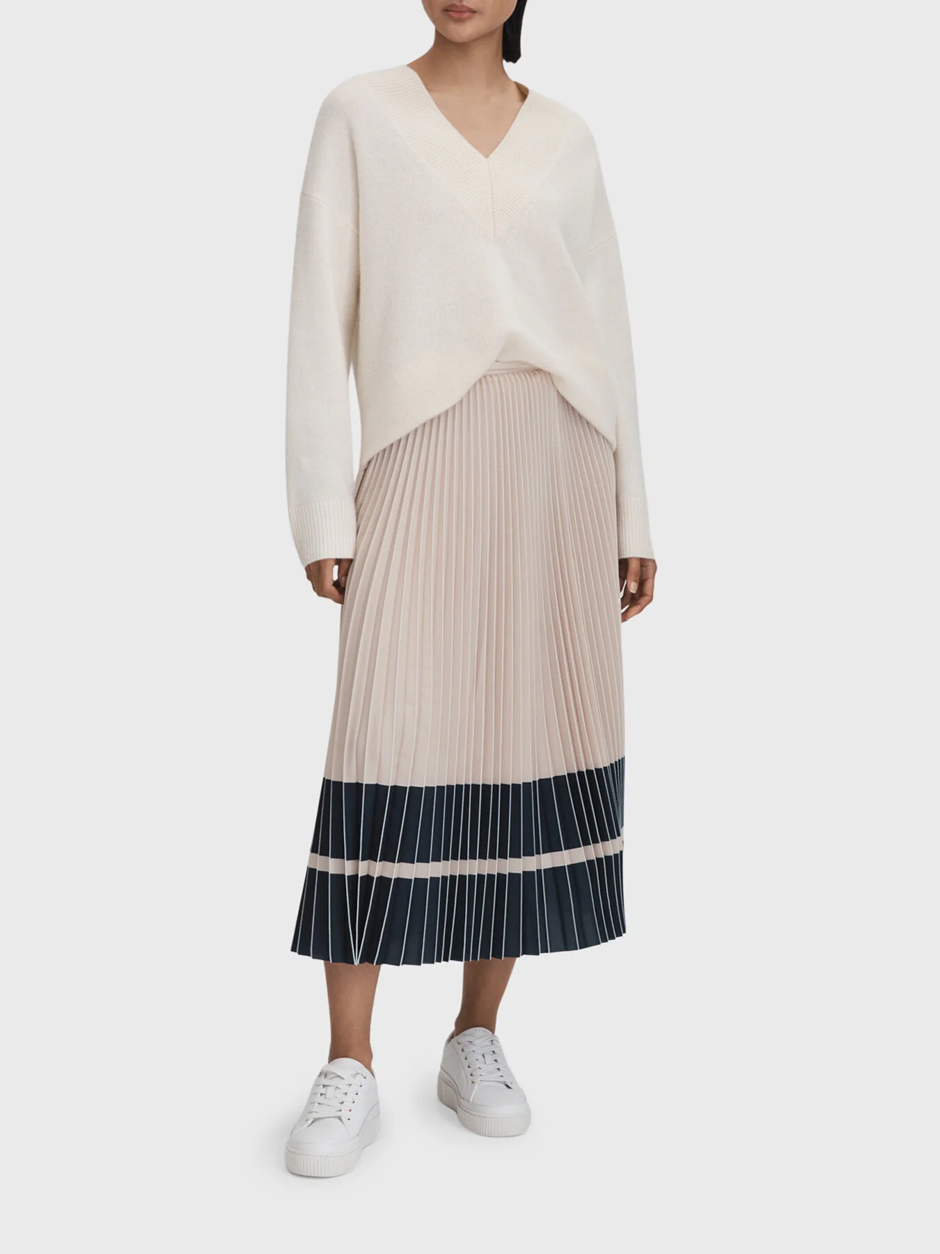 Marie High Rise Pleated Midi Skirt - Image 5