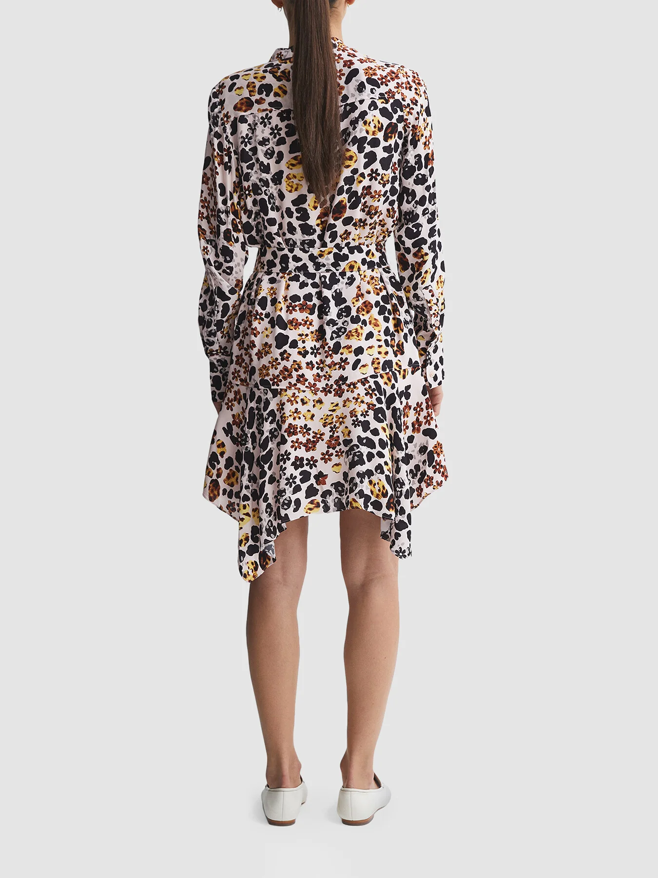 Sylvie Animal Print Asymmetric Belted Dress - Image 2
