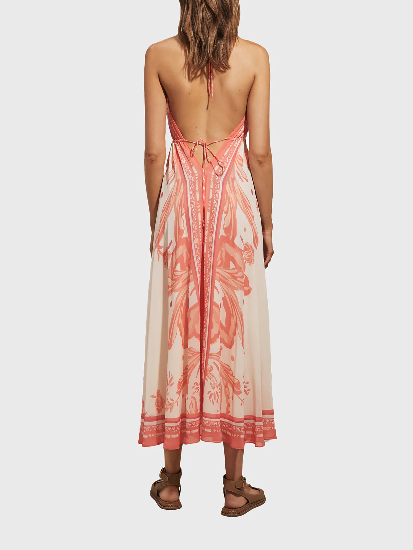 Delilah Printed Ruched Waist Midi Dress - Image 4