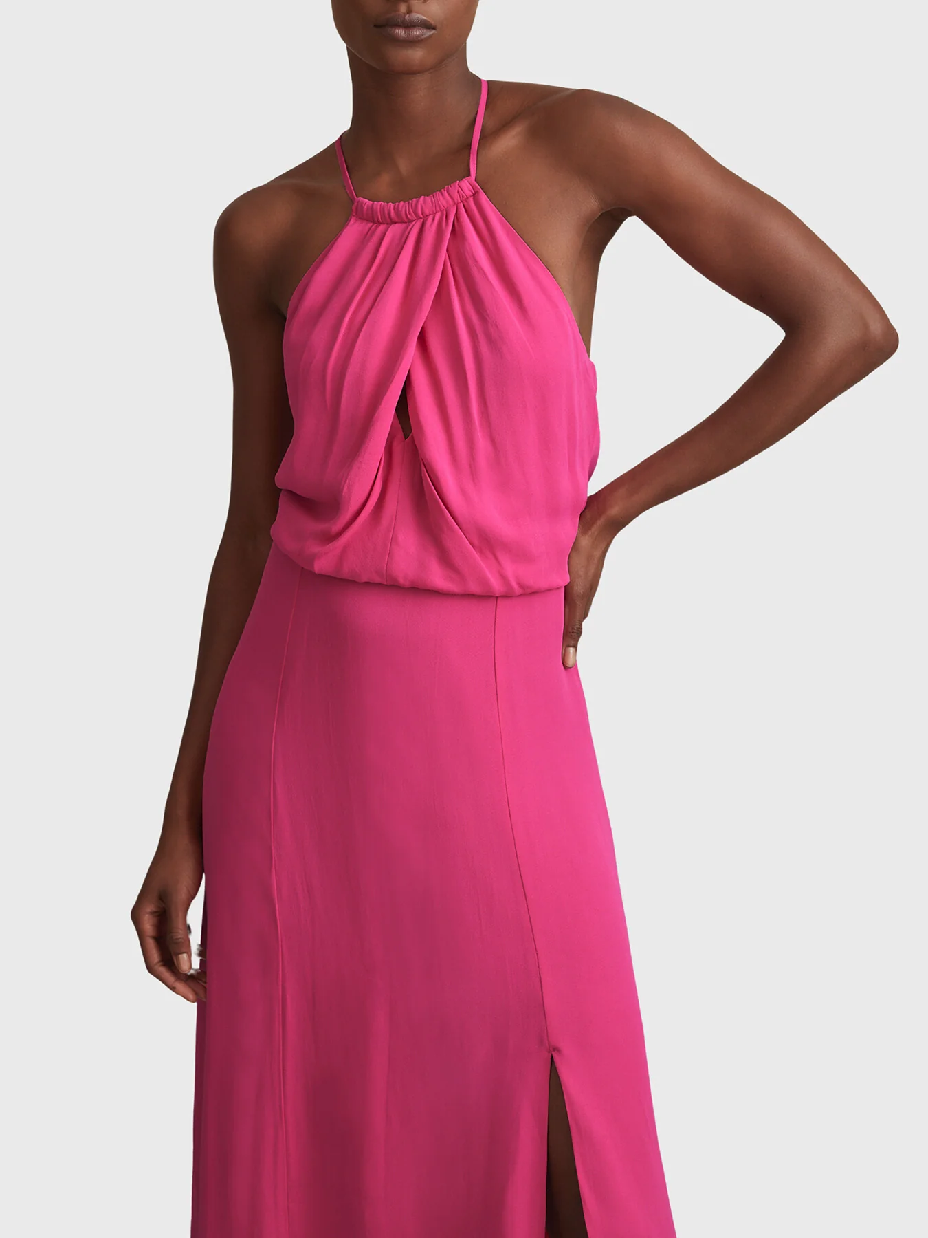 Elliana Drape Front Midi Dress - Image 2