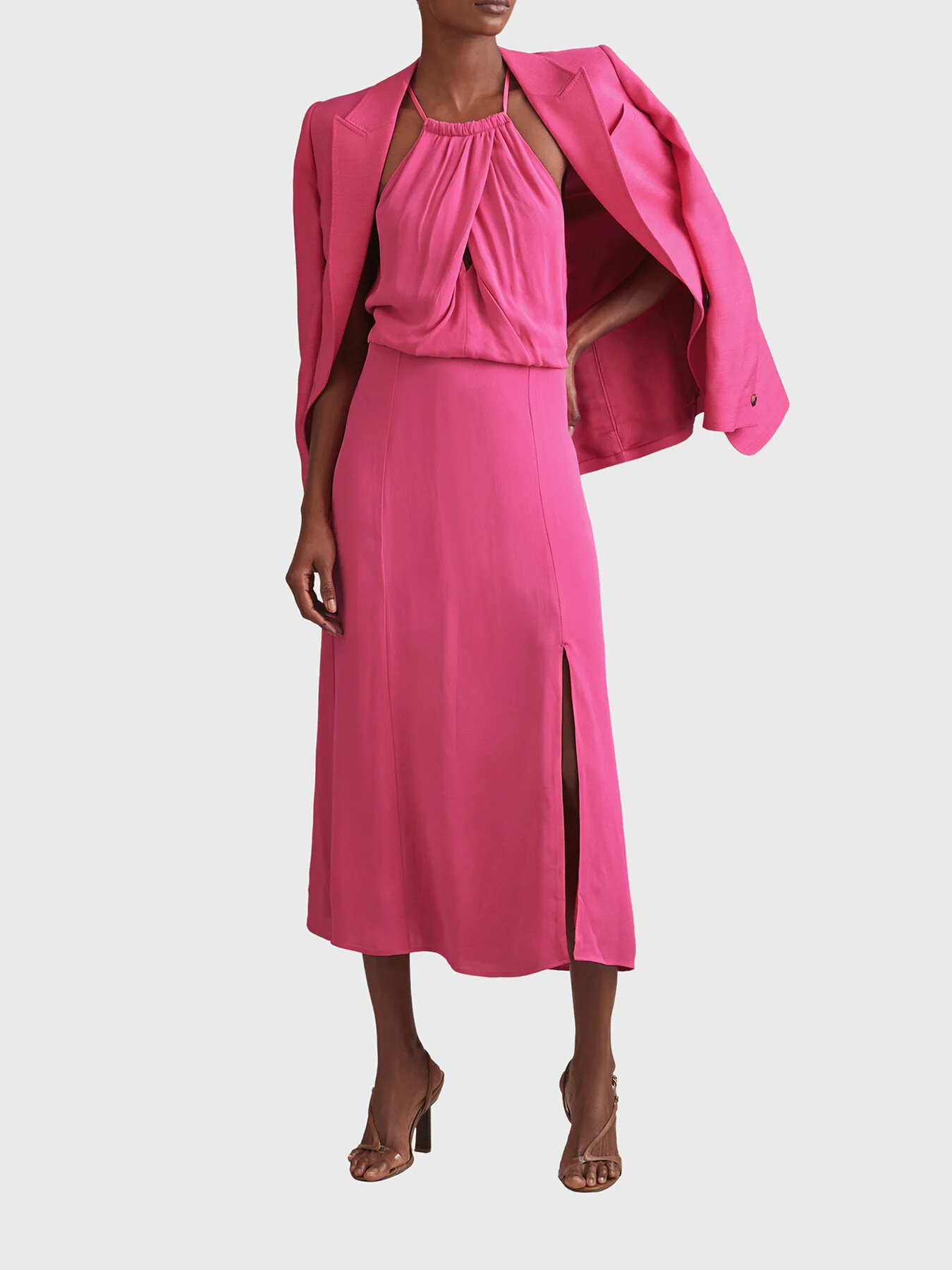 Elliana Drape Front Midi Dress - Image 5