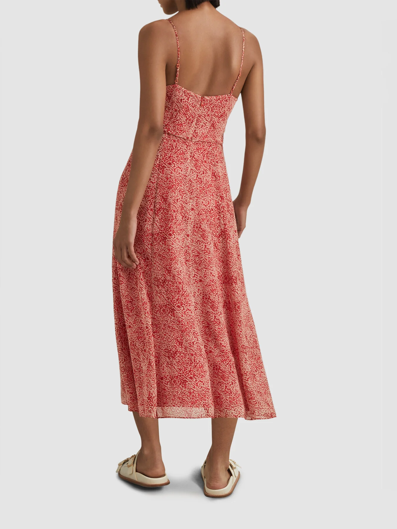 Olivia Printed Belted Midi Dress - Image 3