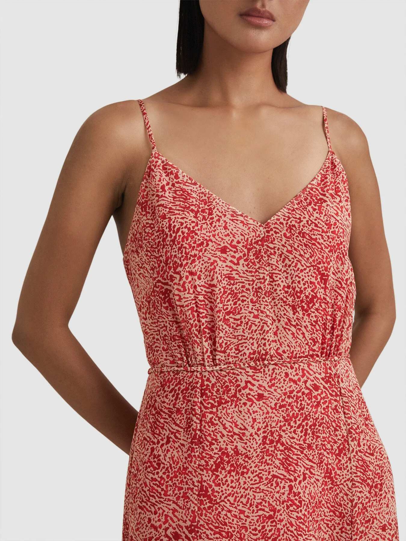 Olivia Printed Belted Midi Dress - Image 4