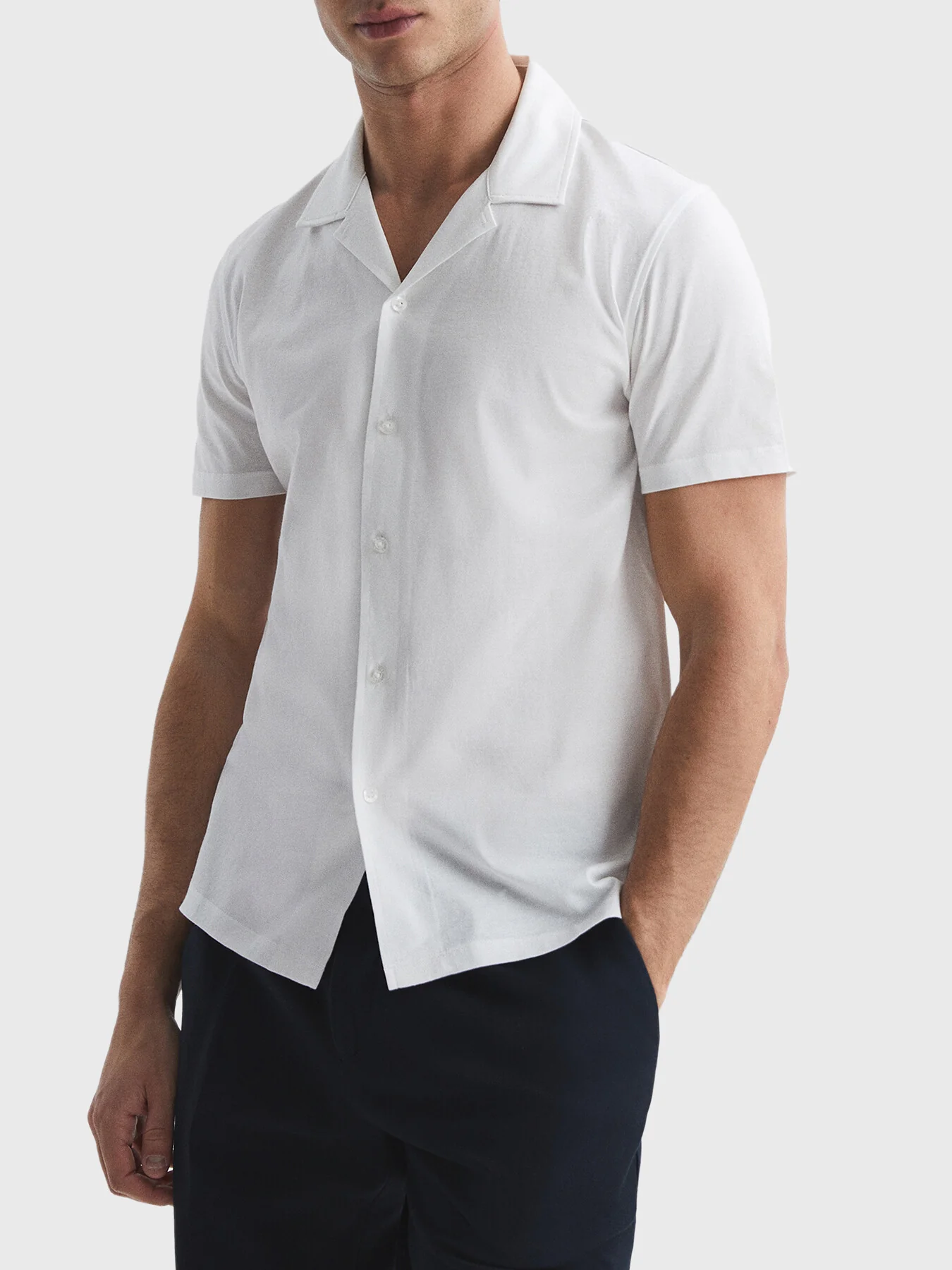 Caspa Mercerised Jersey Cuban Collar Shirt - Image 2