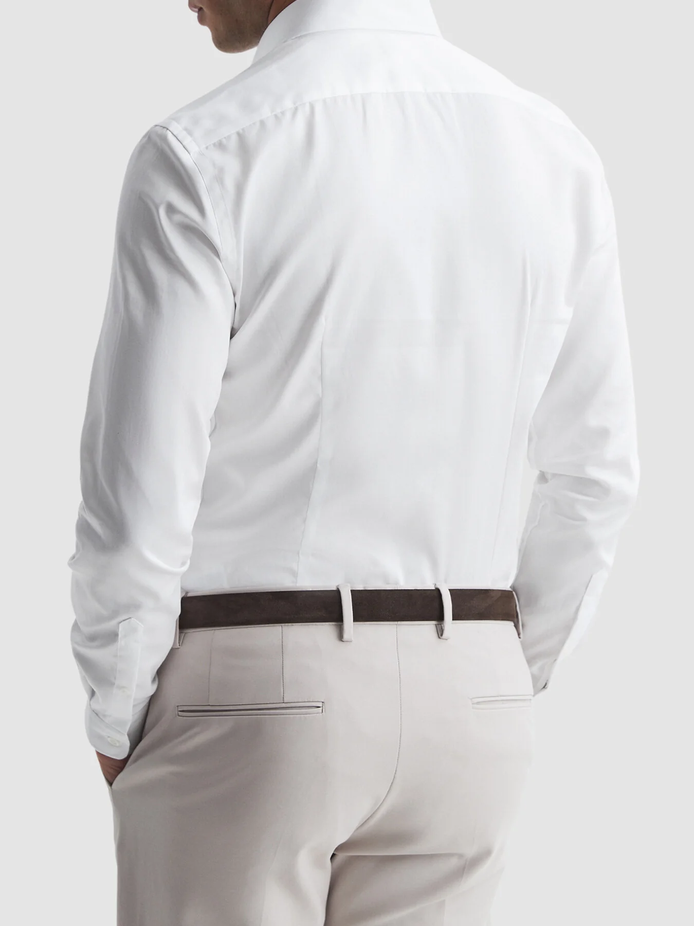 WhiteRemote Cotton Satin Slim Fit Shirt - Image 2