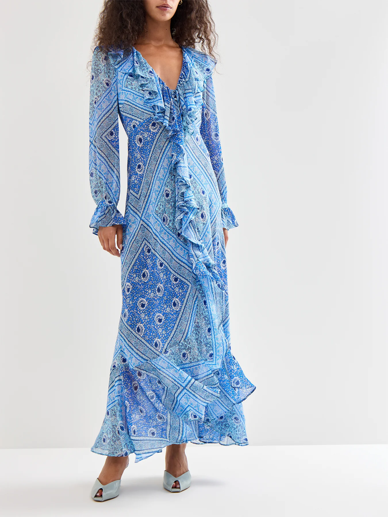 Gracye Dress Boho Scarf Blue - Image 2