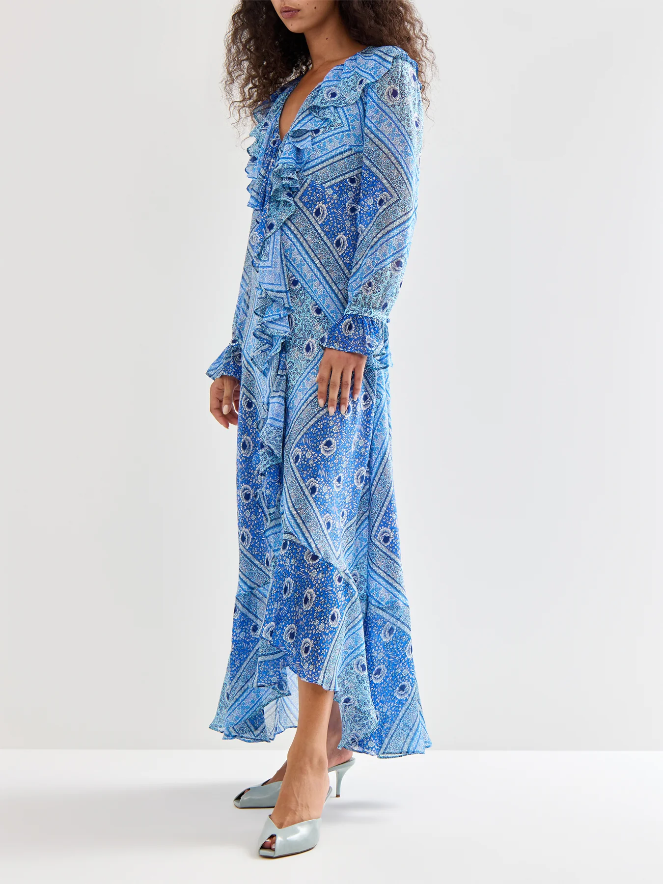 Gracye Dress Boho Scarf Blue - Image 4