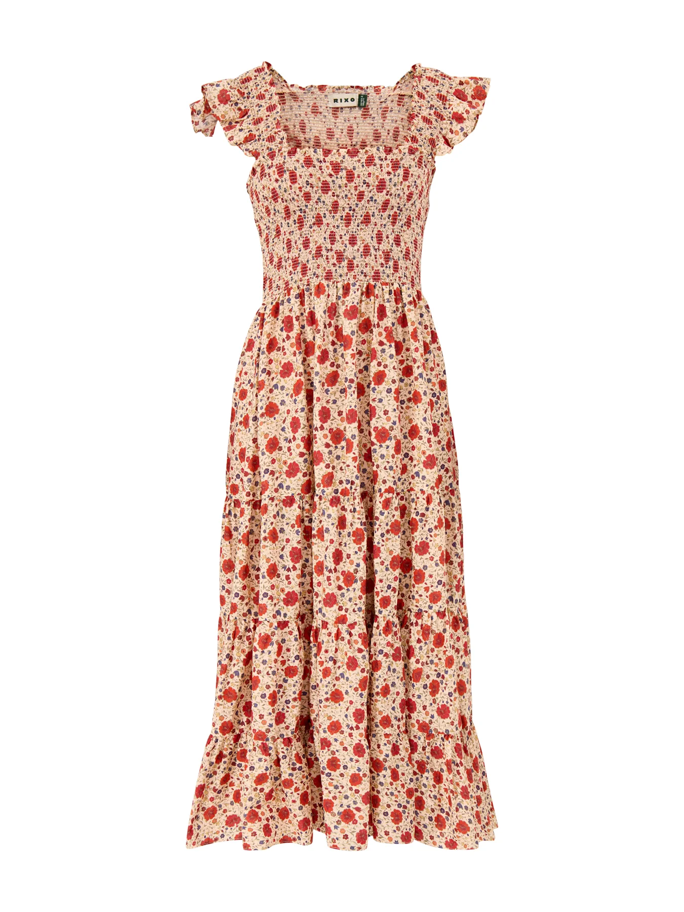 Kendall Floral Midi Dress Cream