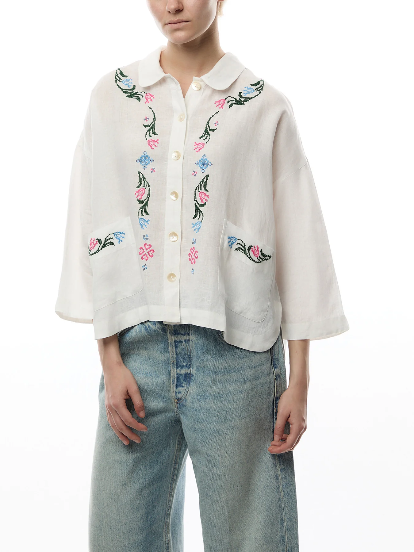 Cross Stitch Allover Embroidery Shirt - Image 4