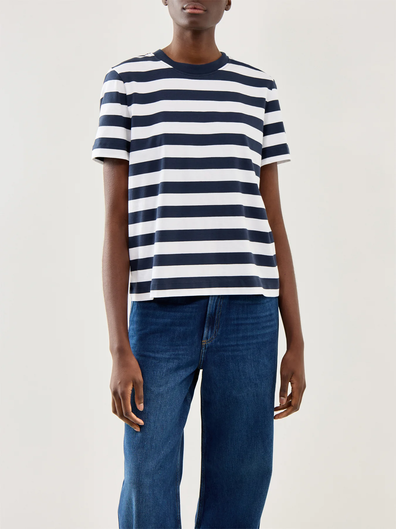 Essential Short Sleeve Striped Boxy Tee - Image 4