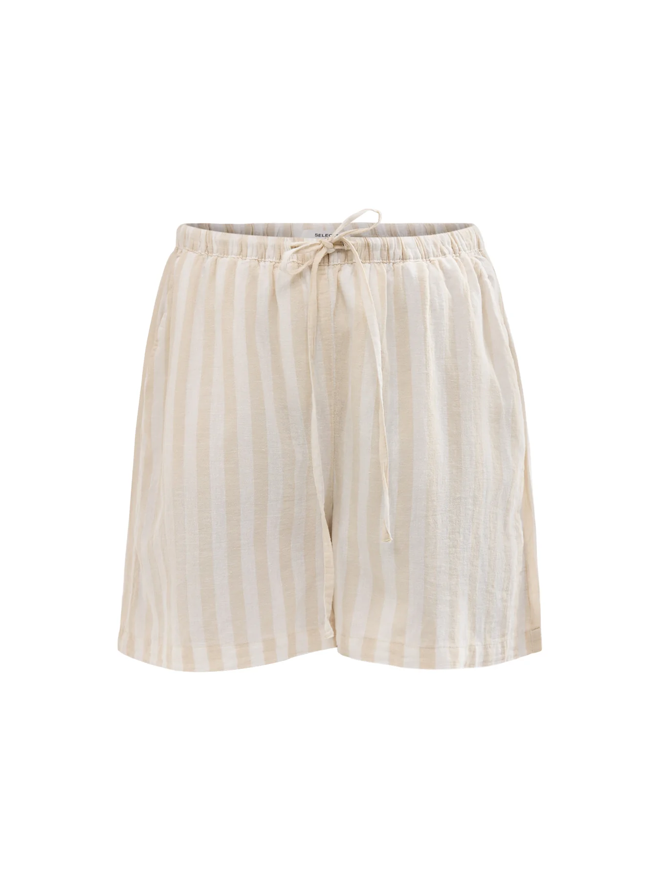 Linen Blend Striped Shorts