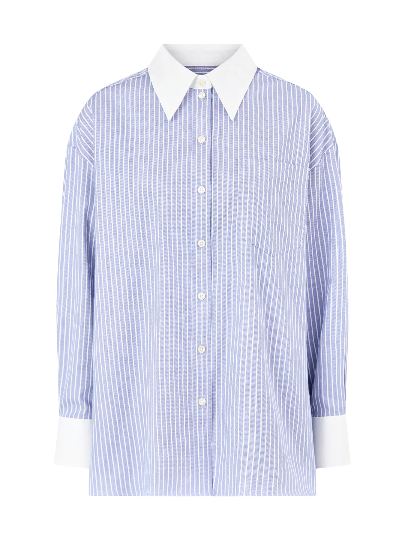 Romie Oversized Long Sleeve Shirt Blue - Image 2