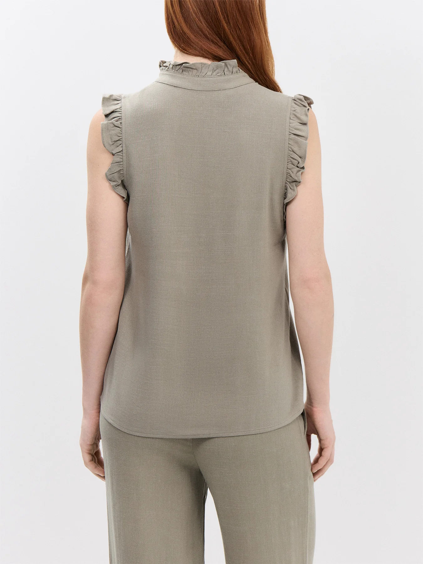 Sun Ruffle Vetiver Top - Image 5