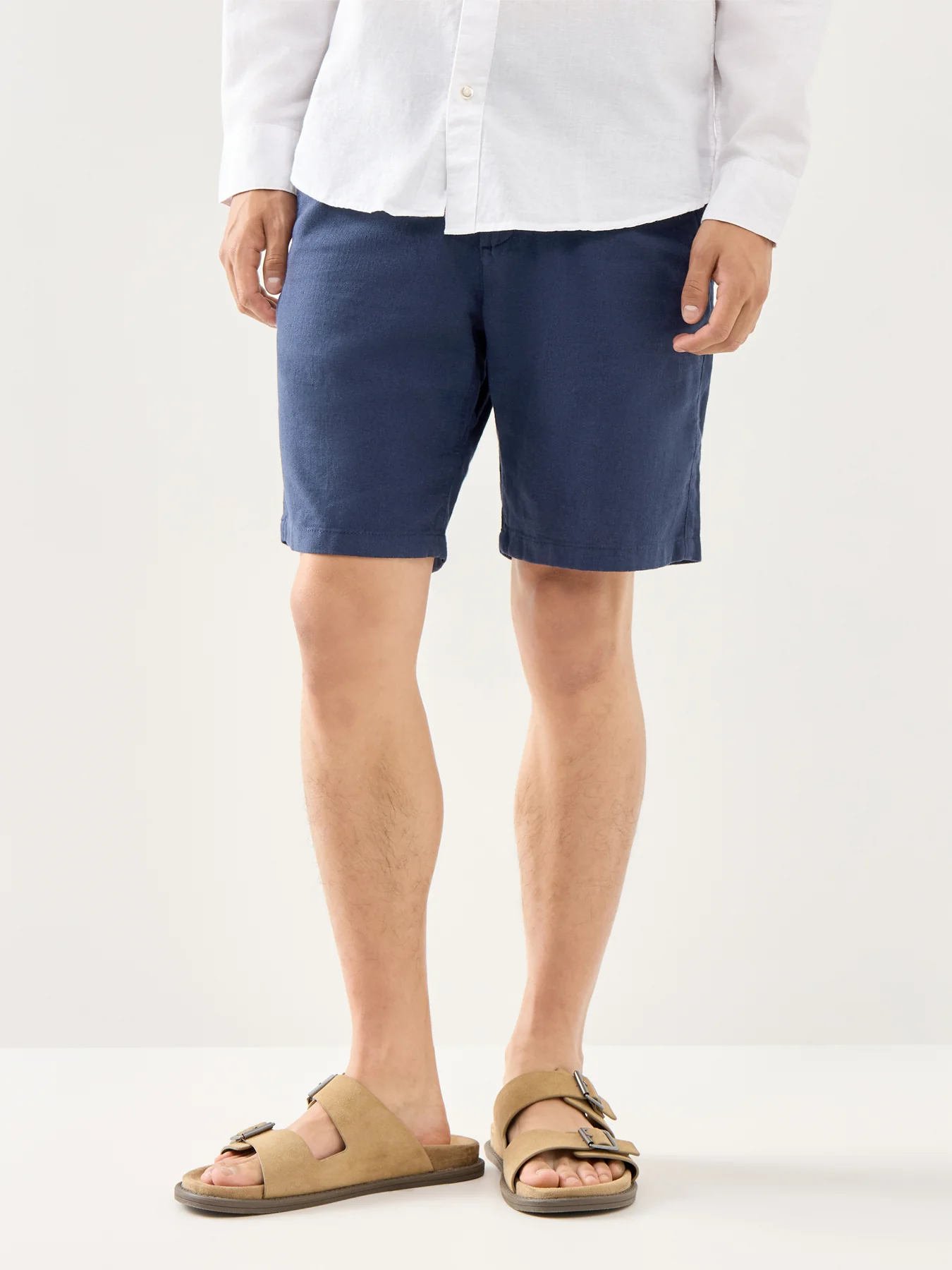Navy Cotton Brody Shorts - Image 4