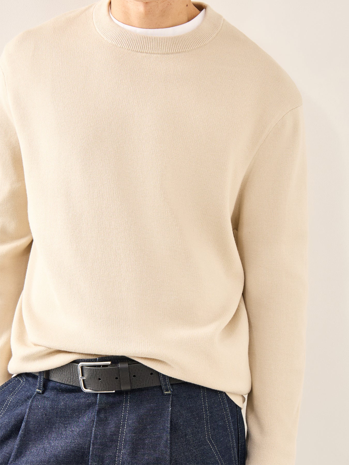 Teller Relaxed Crew Neck Sweatshirt Oatmeal - Image 3