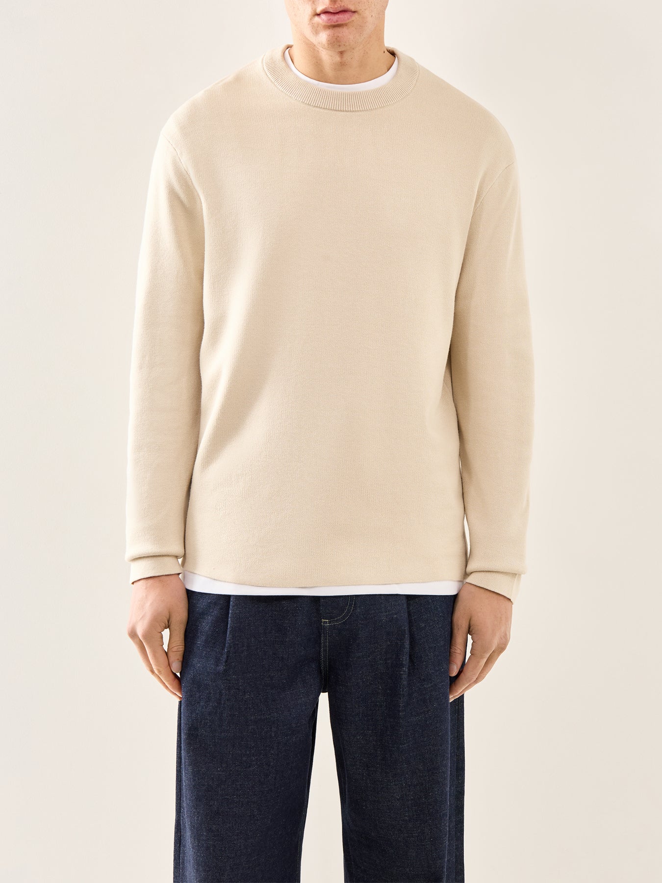 Teller Relaxed Crew Neck Sweatshirt Oatmeal - Image 4