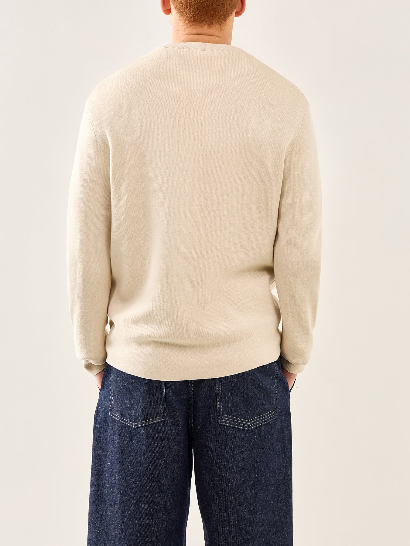 Teller Relaxed Crew Neck Sweatshirt Oatmeal - Image 5