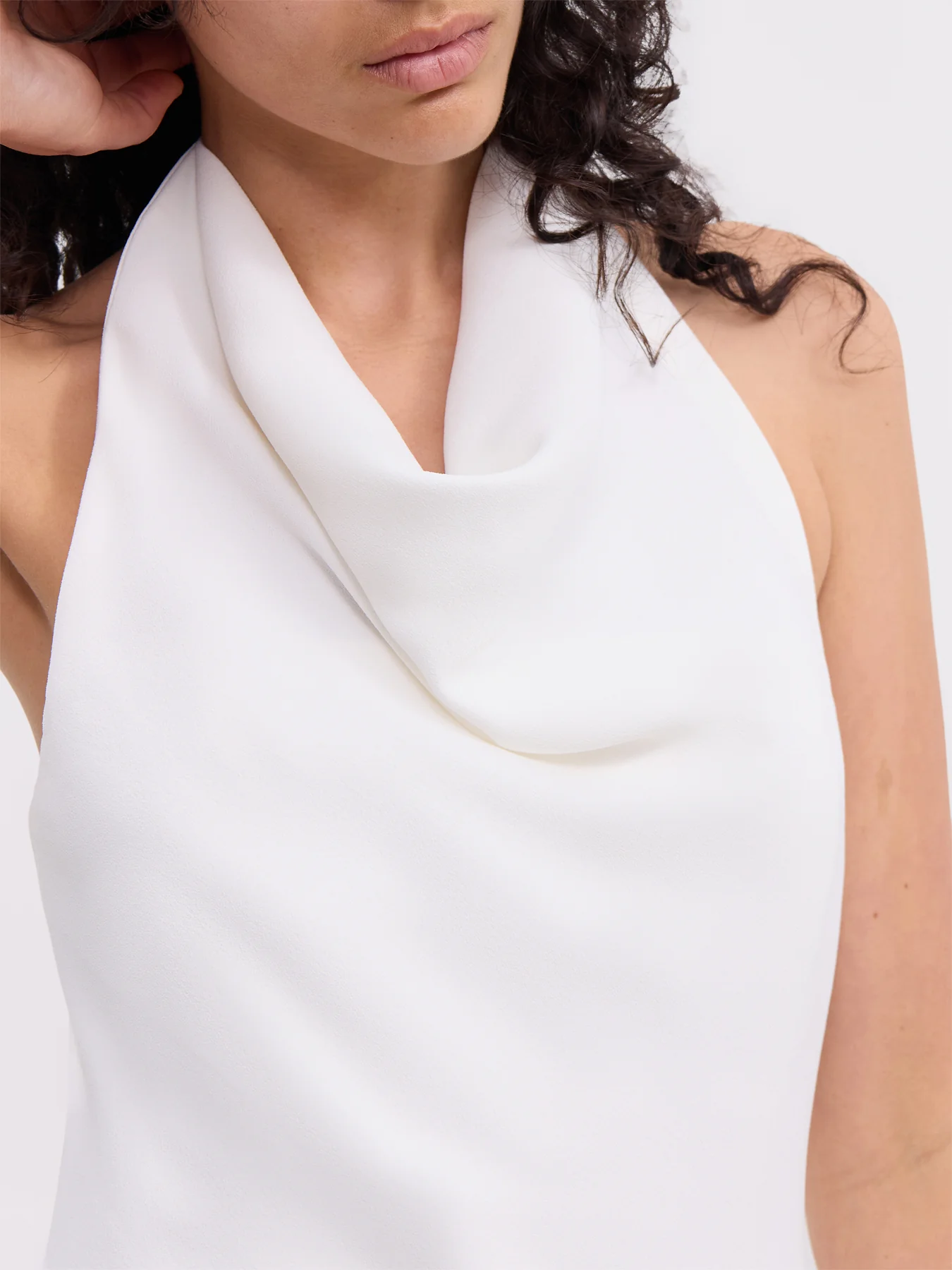 White Halter Neck Mini Dress - Image 3