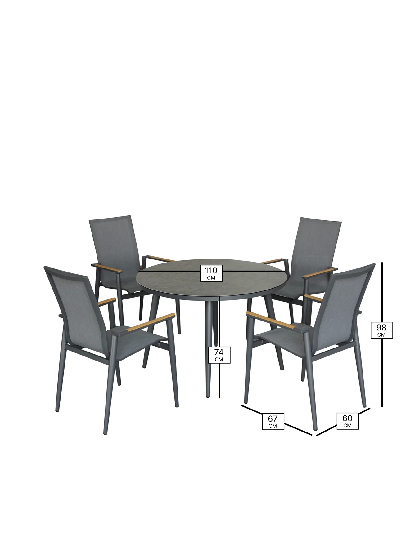 Sofia Garden Dining Set Anthracite - Image 3