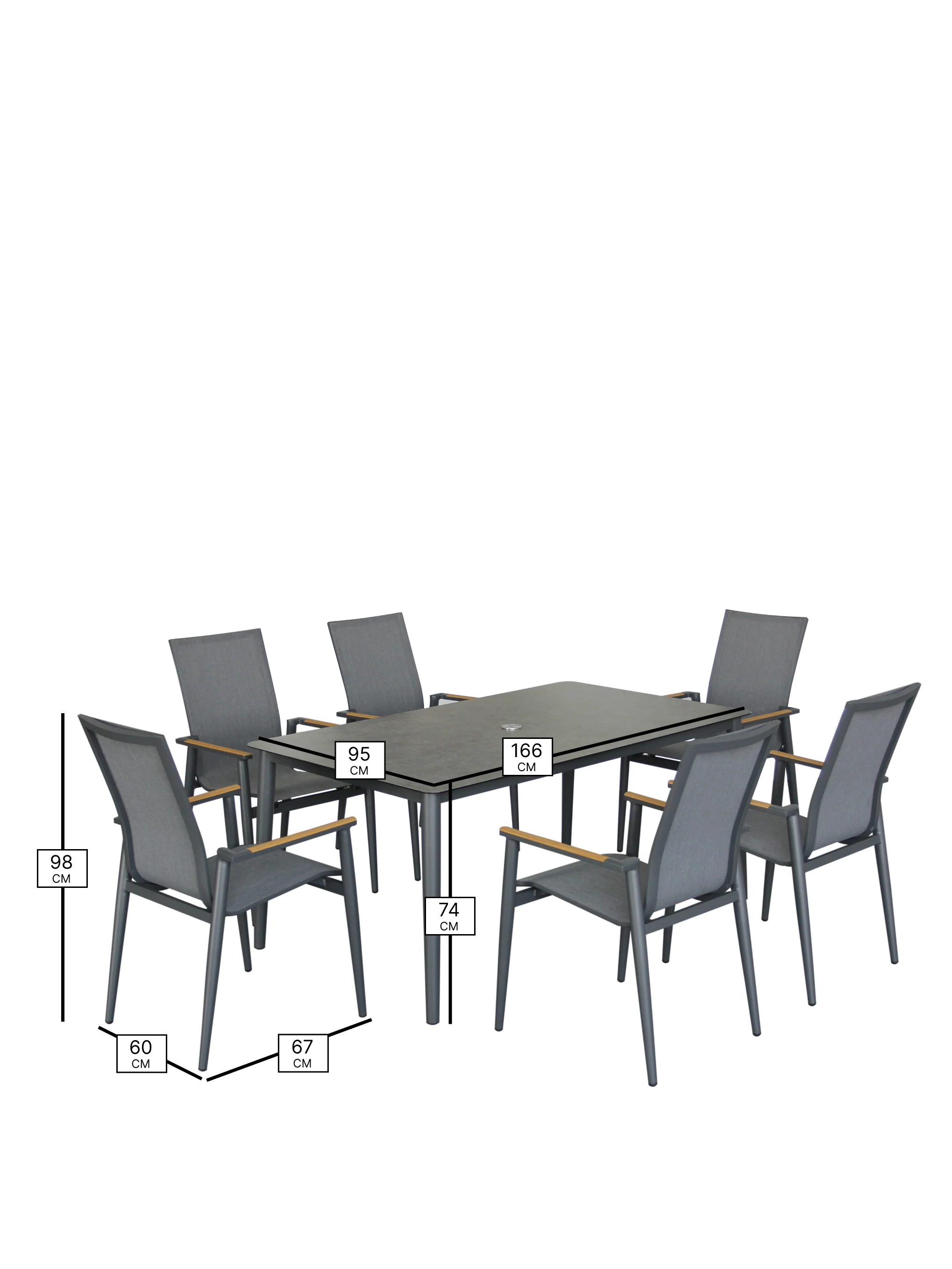 Sofia Garden Dining Set Anthracite - Image 3