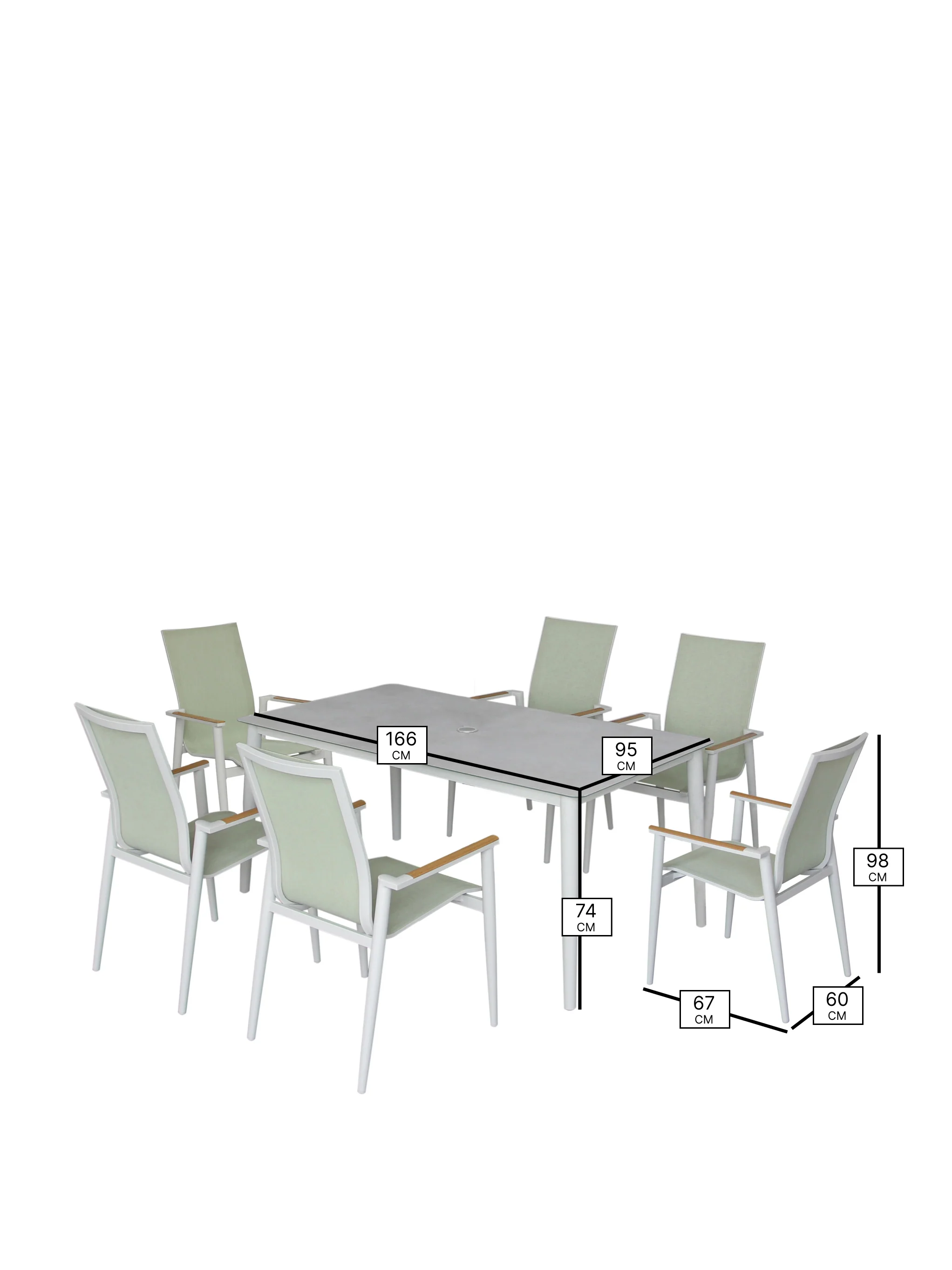 Sofia Garden Dining Set Green - Image 3