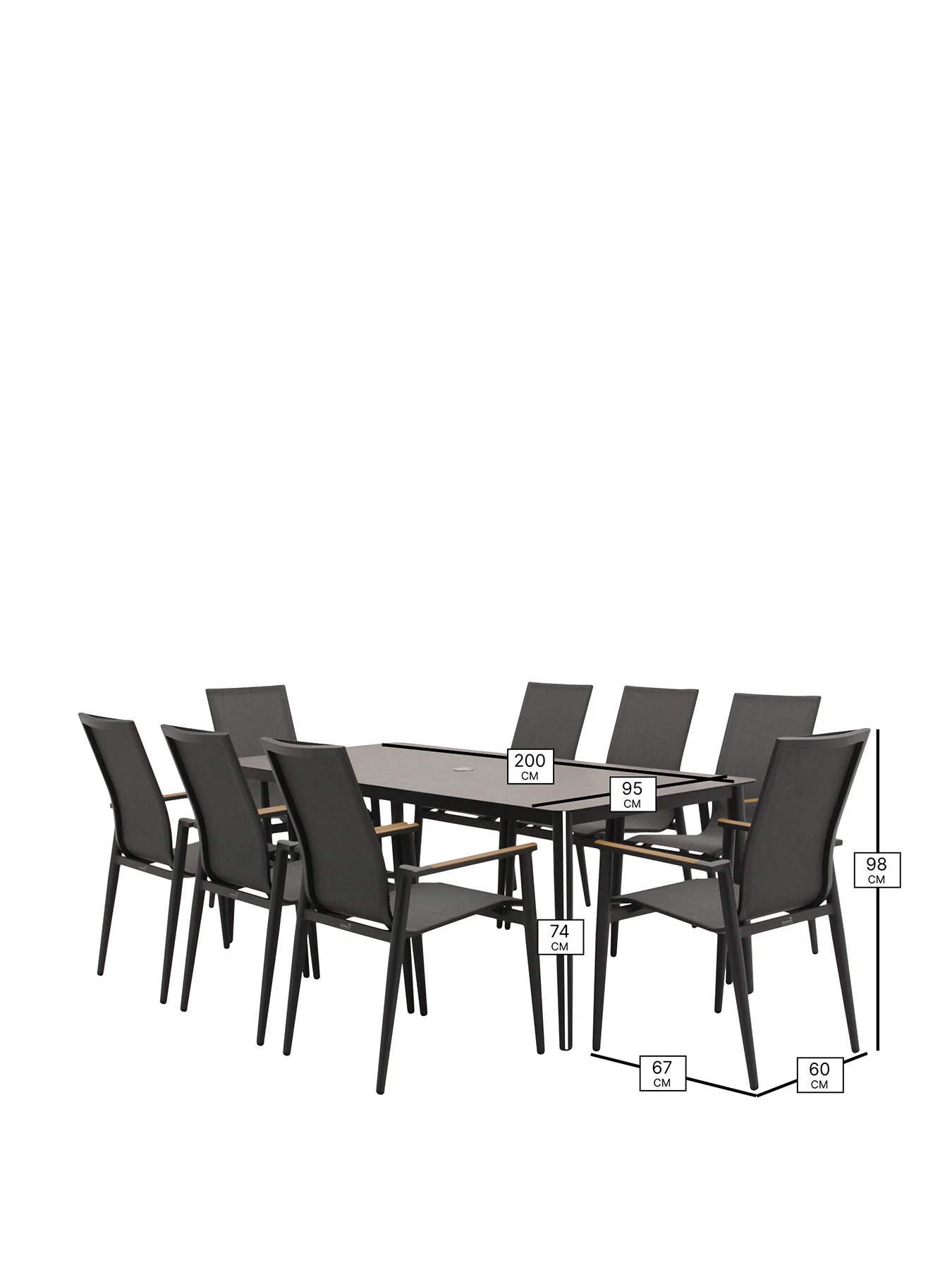 Sofia Garden Dining Set Anthracite - Image 3