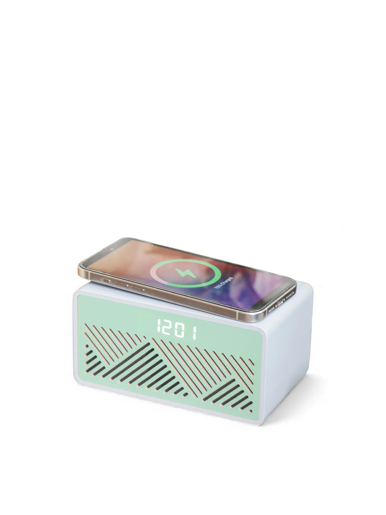 Rise Mix Wireless Charger and Bluetooth Speaker Green & Grey