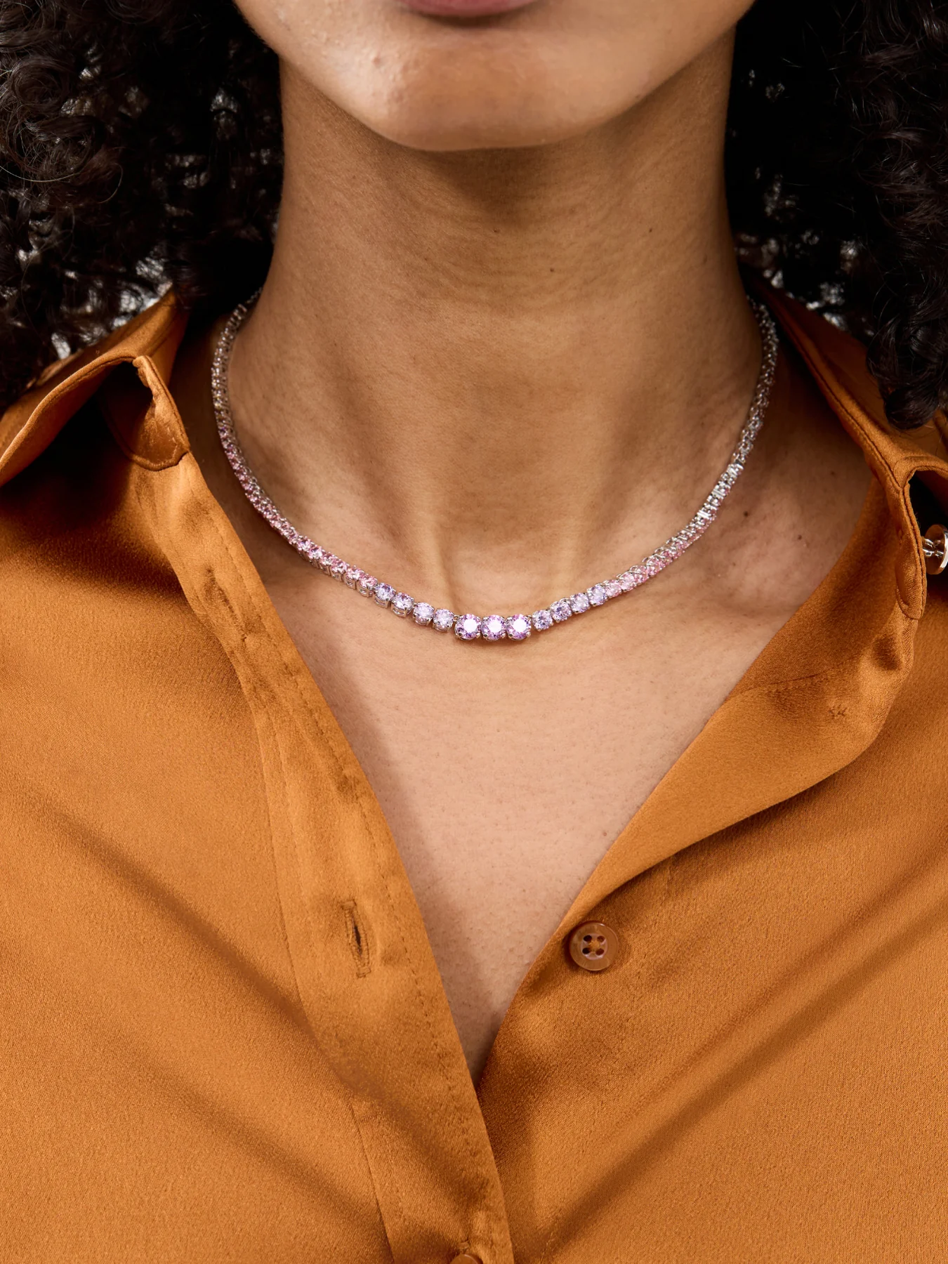 Pearl & Crystal Choker Purple - Image 2