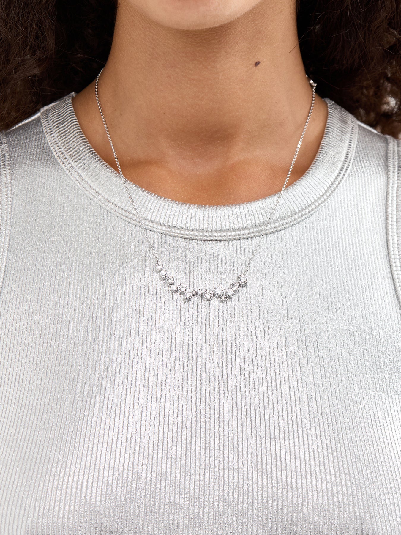 Constella Crystal Pendant Necklace Silver - Image 2