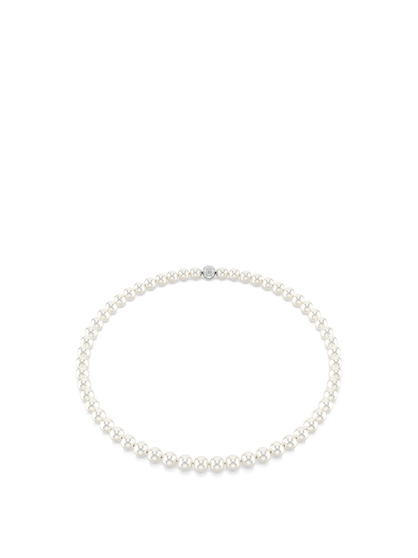 Pearl Tennis Necklace Silver