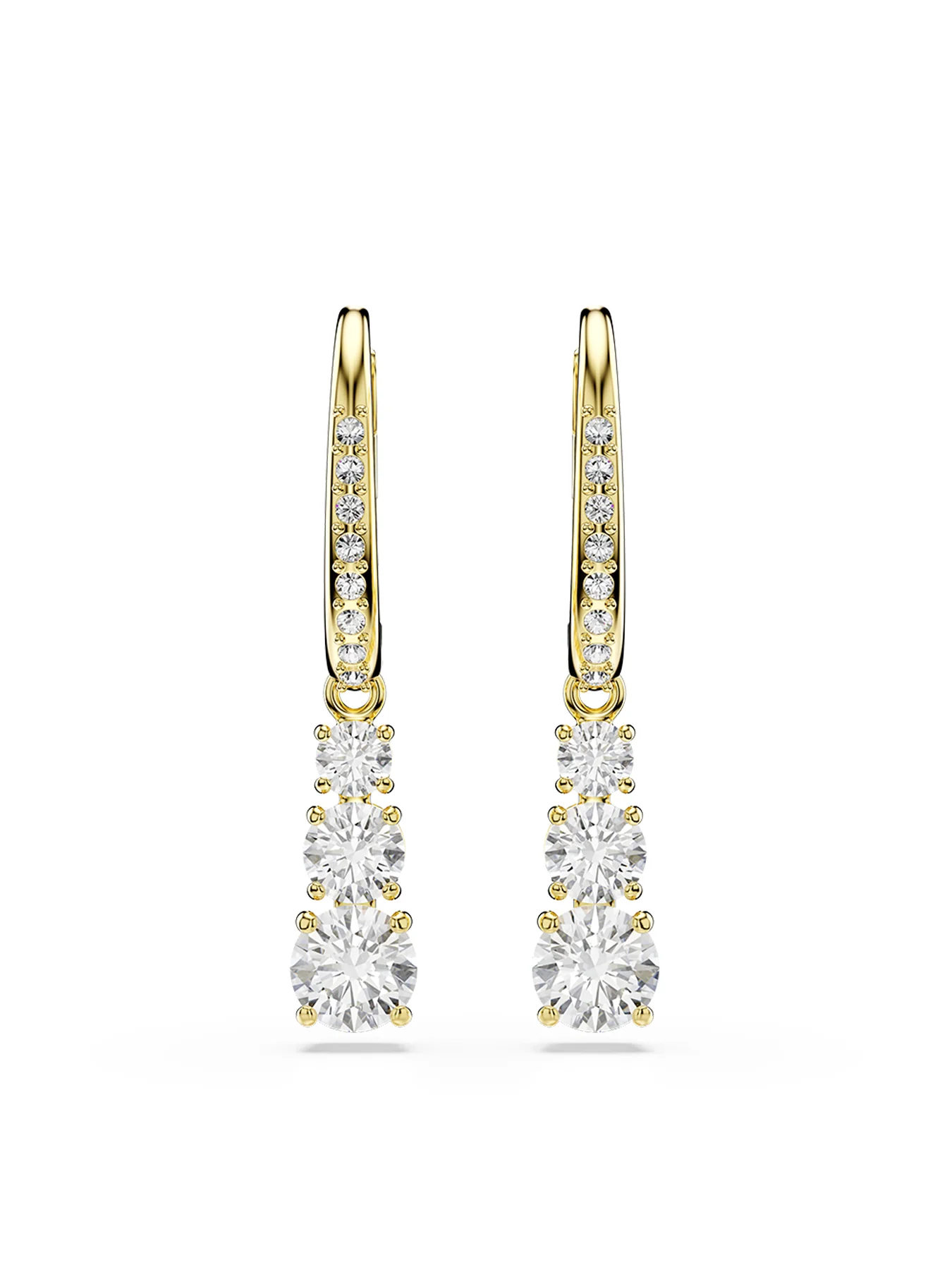 Attract Trilogy Rhodium Drop Earrings