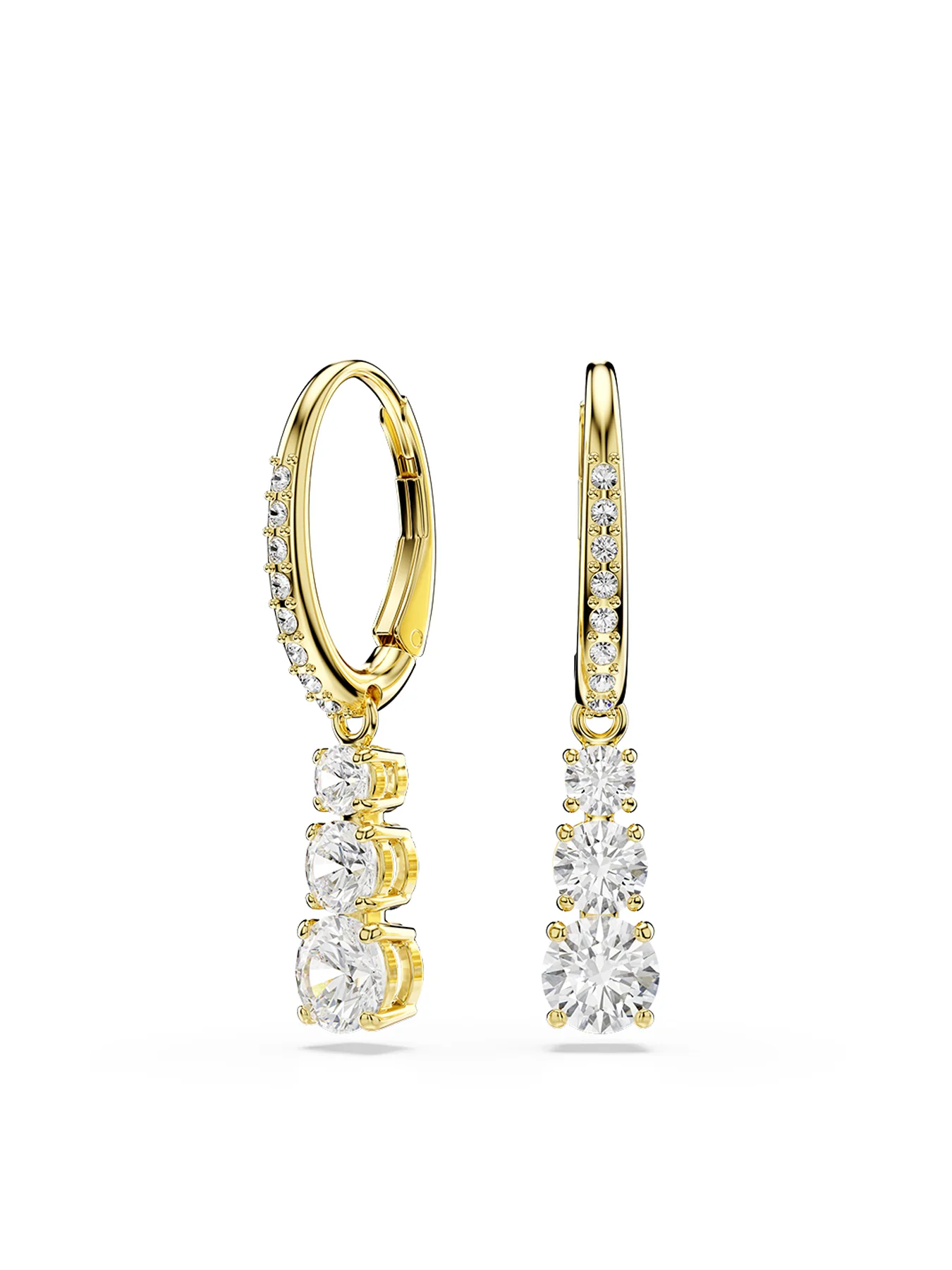 Attract Trilogy Rhodium Drop Earrings - Image 3