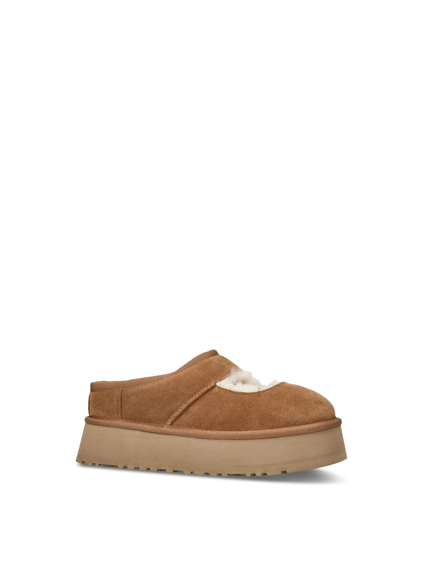 Womens Bea Mary Jane Suede Flatform Chestnut