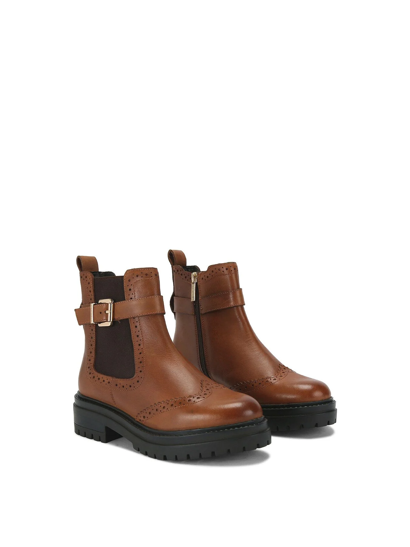 Headline Brogue Leather Ankle Boots - Image 4