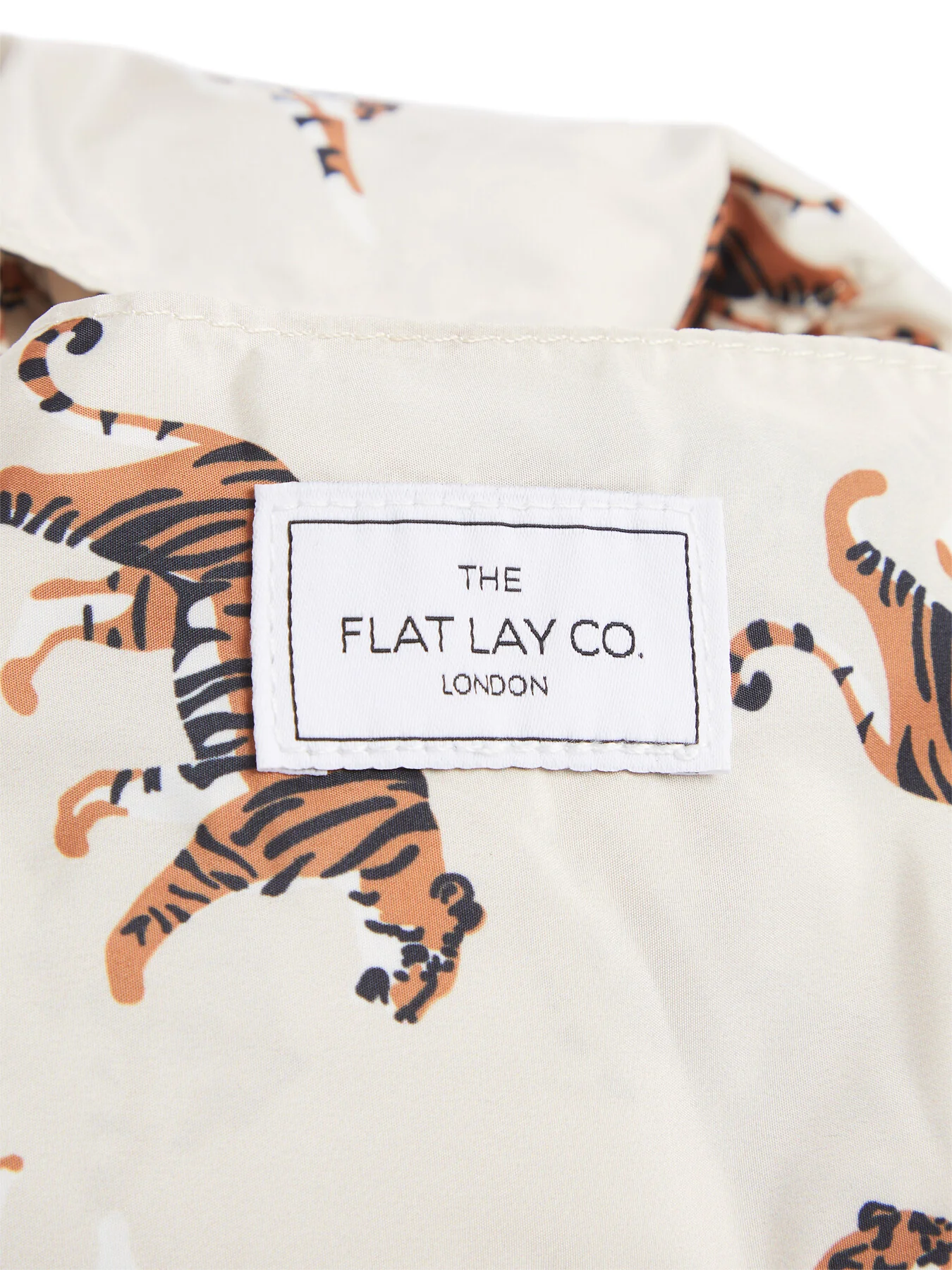 Open Flat Makeup Bag In Neutral Tigers - Image 4