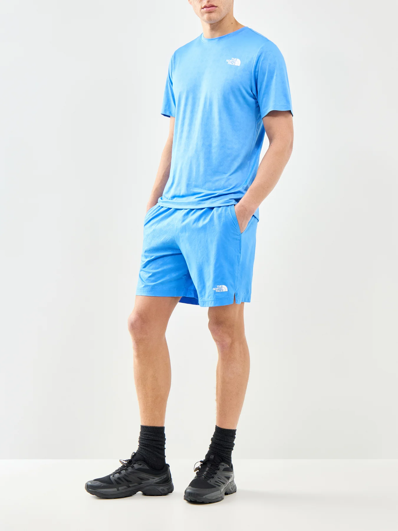 Pentadome Embossed Short Sleeve T-Shirt Blue - Image 2