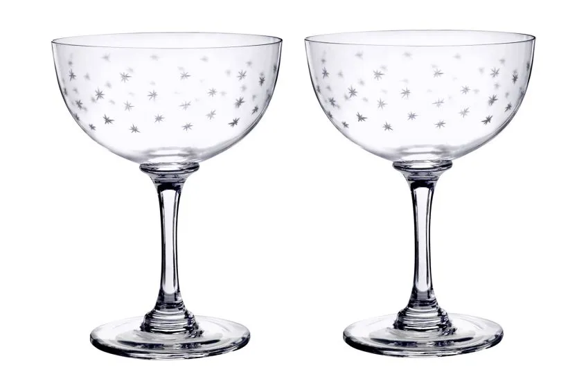 Crystal Champagne Saucers Stars Set of 2 - Image 2