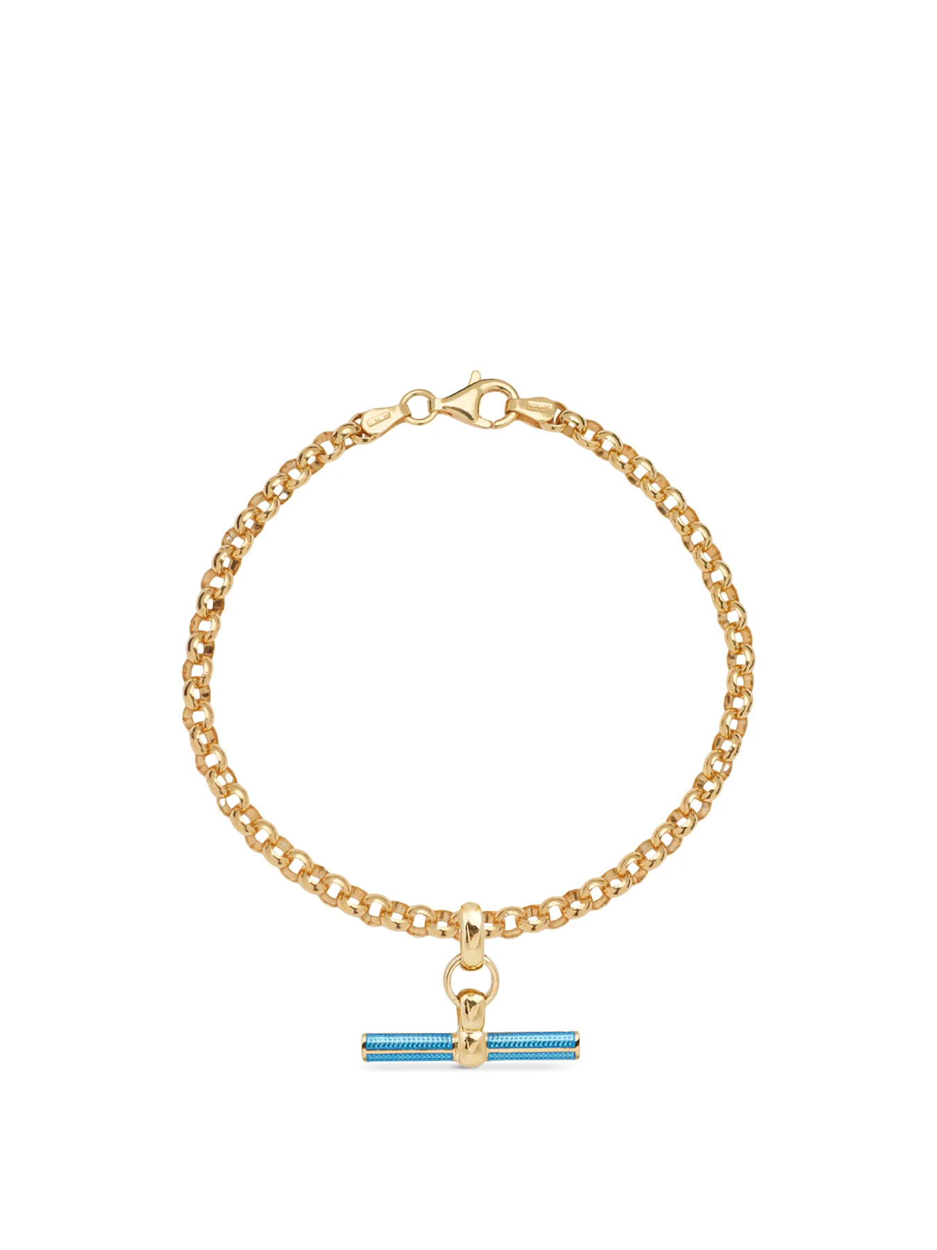 Aquamarine Enamel T-bar Bracelet