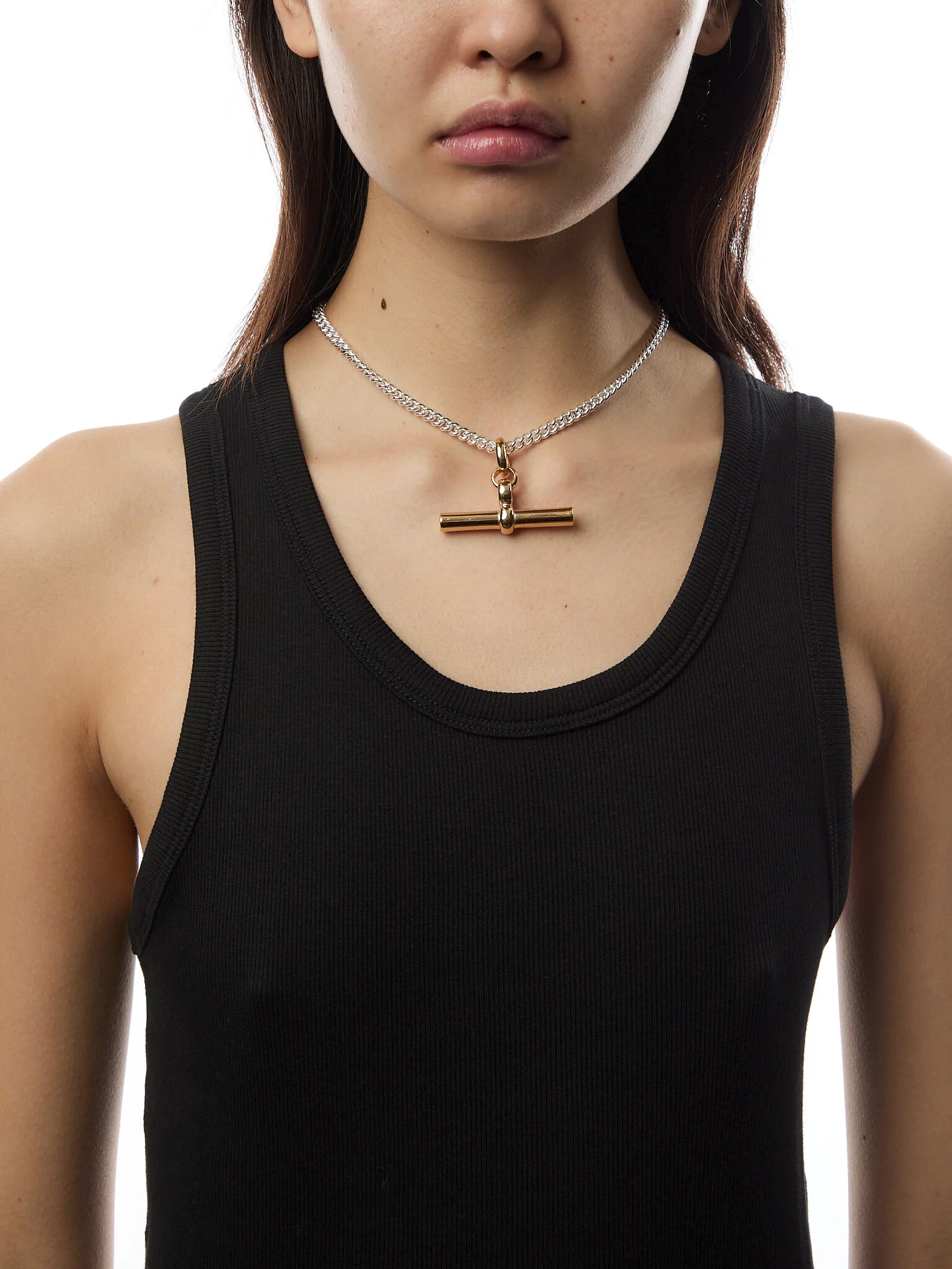 Giant T-Bar on Curb Chain Necklace - Image 2