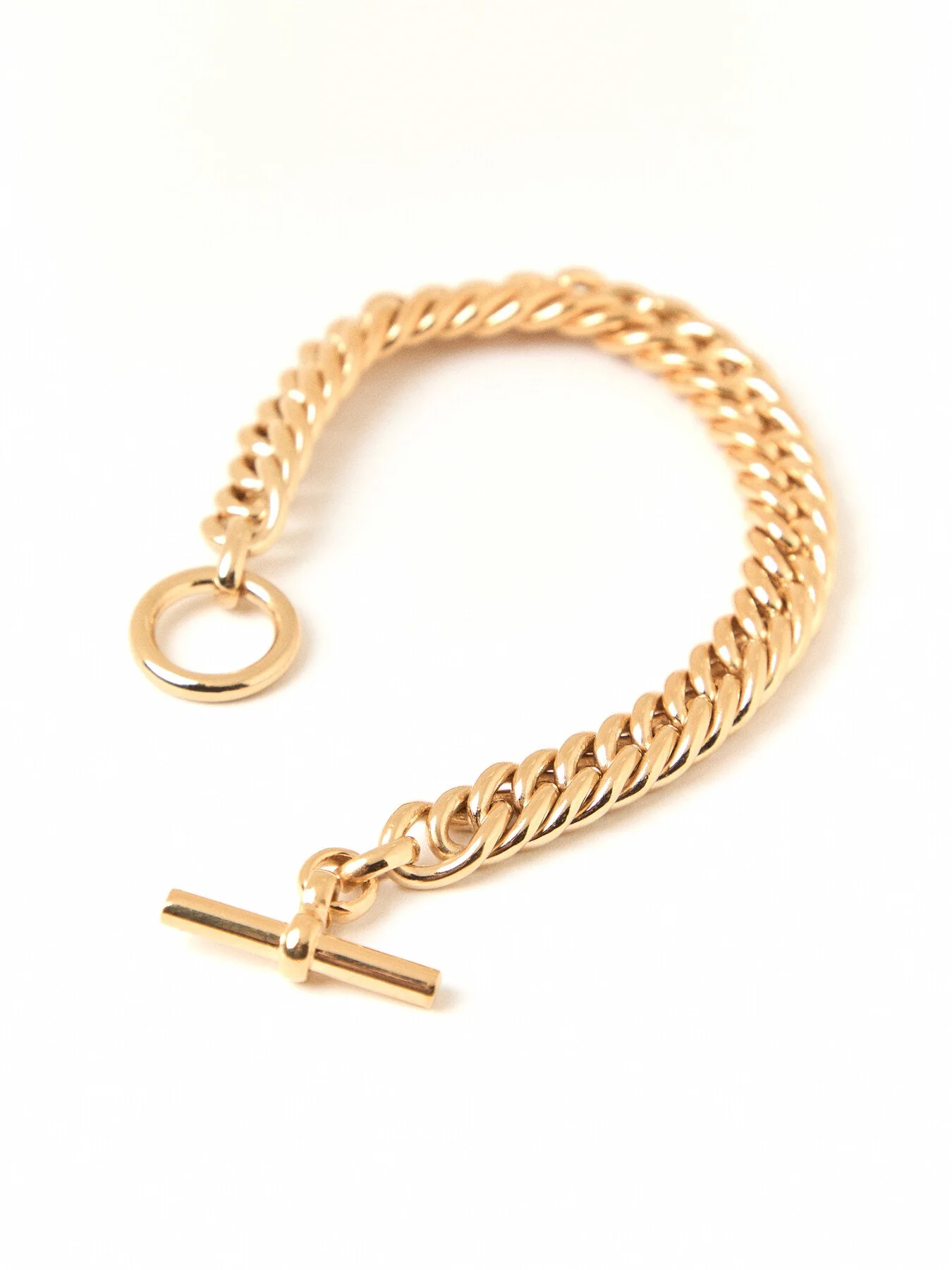 Slim Gold Curb Link Bracelet - Image 3