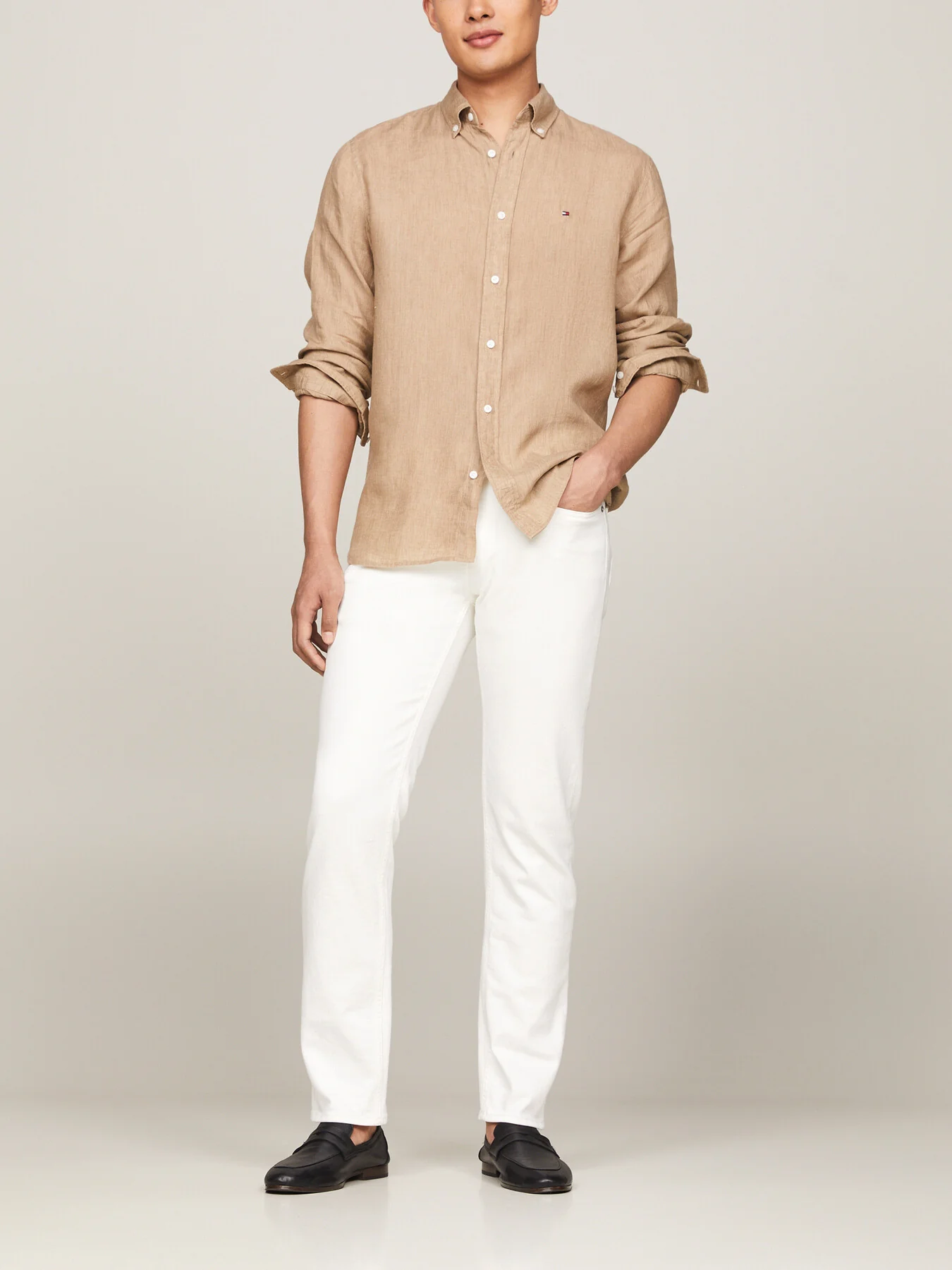 Pigment Dyed Linen Regular Fit Shirt - Image 3