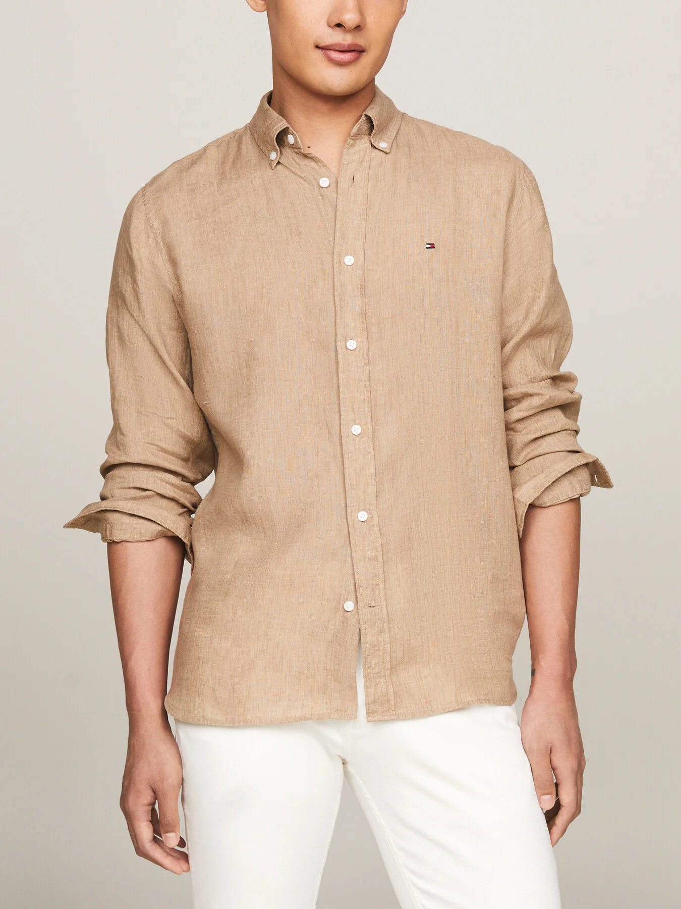 Pigment Dyed Linen Regular Fit Shirt - Image 5