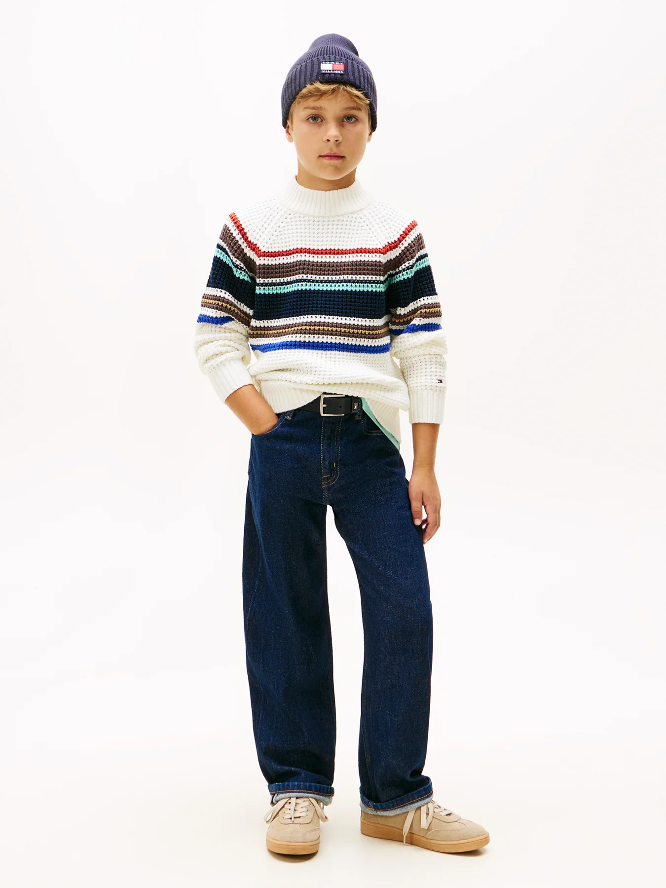 Kids’ Flag Embroidery Relaxed Jeans Black - Image 2