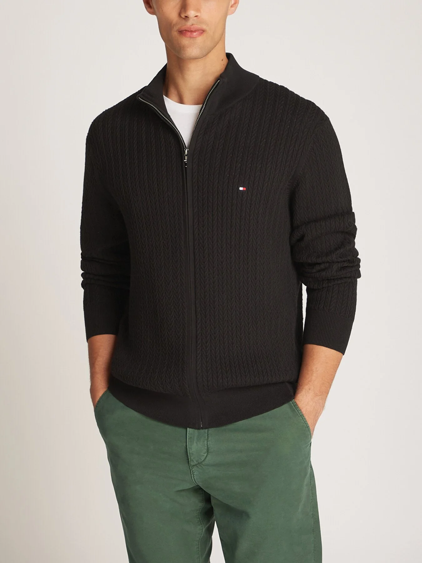 Herringbone Zip Sweater - Image 2